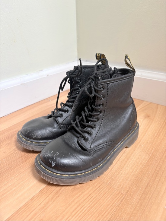 Dr. Martens Other - Dr. Martens Delaney Black Leather Boots with Yellow Stitching